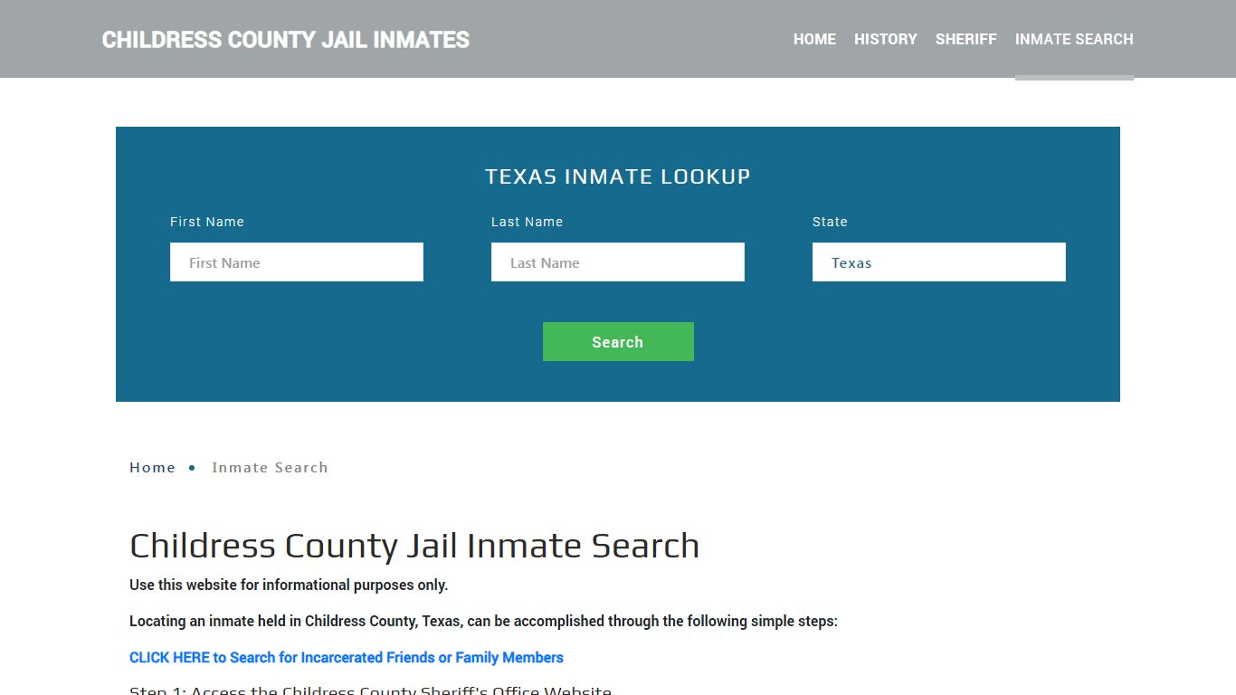 Childress County, TX Detainee Lookup