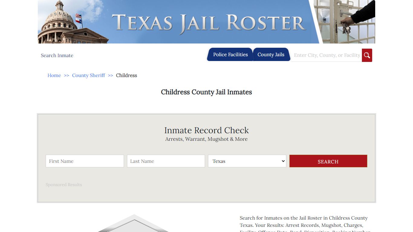 Childress County Jail Inmates - Jail Roster Search